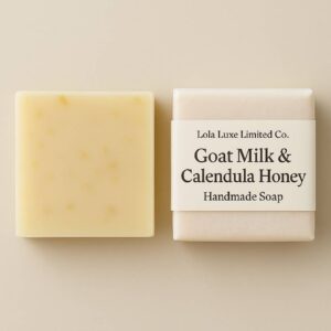 Goat Milk and Calendula Honey Soap - Calming Handmade Bar with Raw Honey and Petals