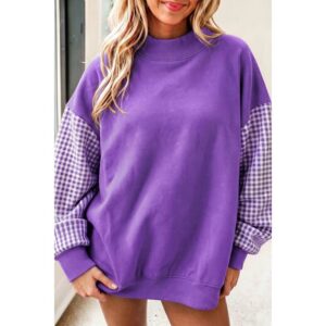 faire_b3_20 66 Plus Size Plaid/ Camo/ Dot Mock Neck Sweatshirt (S-4X)